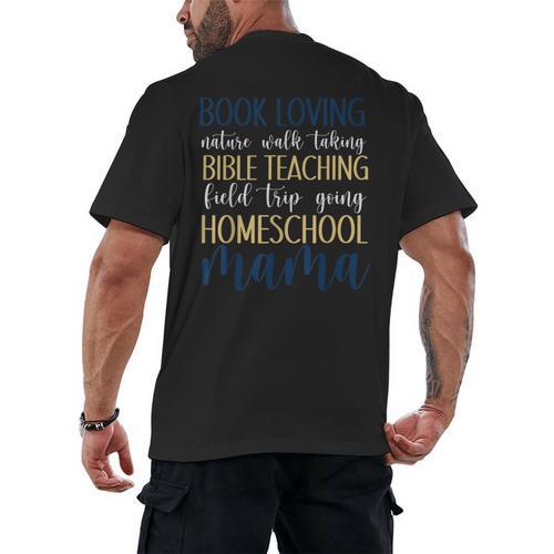 Book Loving Nature Walk Taking Bible Teaching Field Trip Men's Back Print T-Shirt - Bookorys