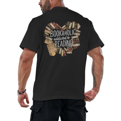 Bookaholic Addicted To Reading Book Lovers Literacy Men's Back Print T-Shirt - Bookorys DE