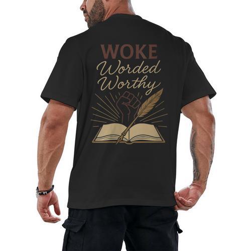 And Booked Afro Literary Pride Book Club Culture Men's Back Print T-Shirt - Bookorys