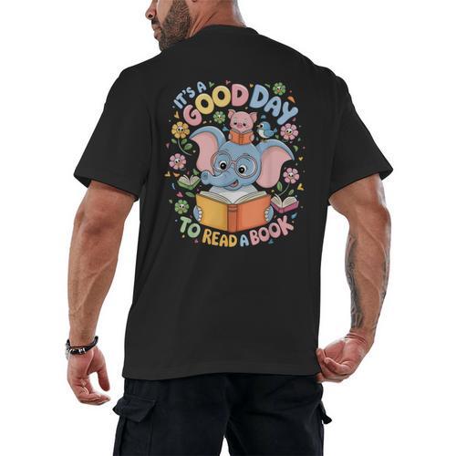 Books Lovers Kids Women Men It's A Good Day To Read A Book Men's Back Print T-Shirt - Bookorys