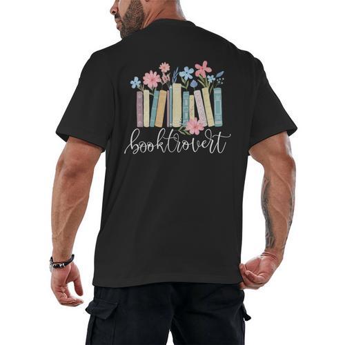 Booktrovert Book Lover Reading Bookworm Reader Men's Back Print T-Shirt - Bookorys AU