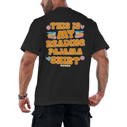 Bookworm This Is My Reading Pajama Book And Pajama Men's Back Print T-Shirt - Bookorys DE