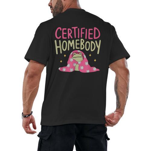 Certified Homebody Trendy Frog Introvert Men's Back Print T-Shirt - Raresse