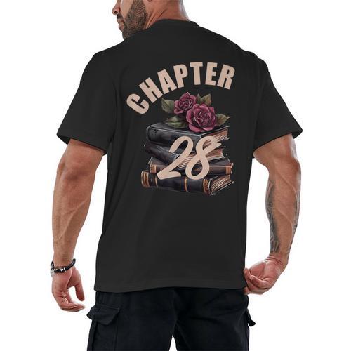 Chapter 28 28th Birthday Women Book Lovers Its My Birthday Men's Back Print T-Shirt - Bookorys CA
