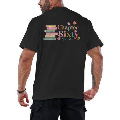 Chapter Sixty 60 Years Old 60th Birthday Book Lover Men's Back Print T-Shirt - Bookorys CA