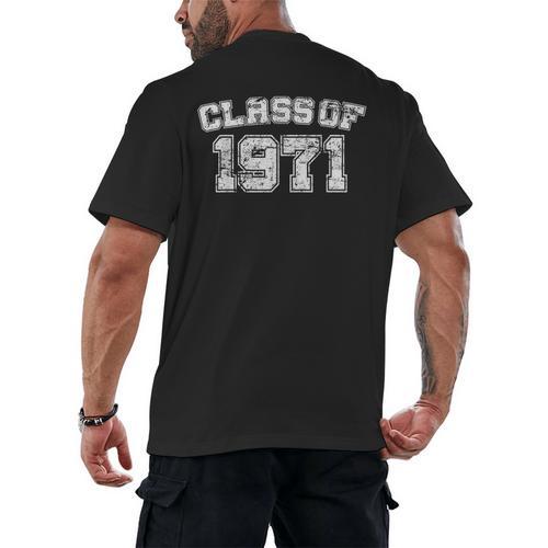 Class Of 1971 71 School Tee Shirt Graduation Class Party Men's Back Print T-Shirt - Best Gift Smart