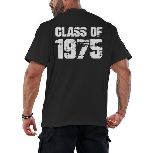 Class Of 1975 Highschool College Graduation Reunion T- Men's Back Print T-Shirt - Best Gift Smart