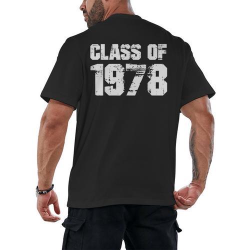 Class Of 1978 High School College Graduation Reunion Men's Back Print T-Shirt - Best Gift Smart