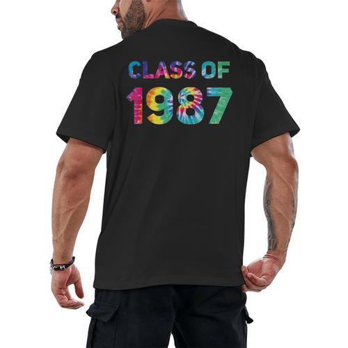 Class Of 1987 School Reunion College Highschool Graduation Men's Back Print T-Shirt - Best Gift Smart
