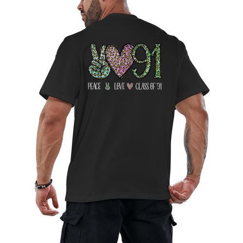 Class Of 1991 Shirt Leopard Senior Graduation Class Reunion Men's Back Print T-Shirt - Best Gift Smart