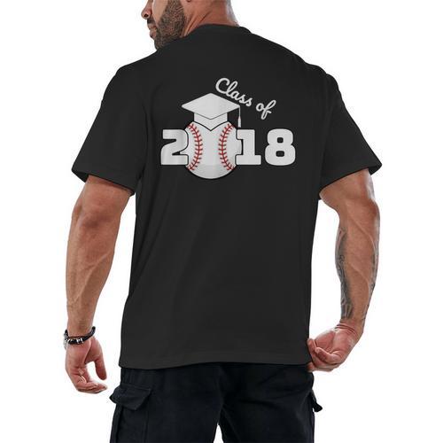 Class Of 2018 Baseball Senior Graduation Shirt Grad Men's Back Print T-Shirt - Best Gift Smart