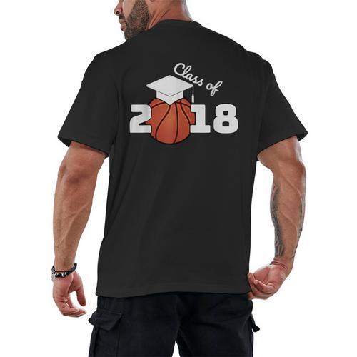 Class Of 2018 Basketball Senior Graduation Shirt Grad Men's Back Print T-Shirt - Best Gift Smart