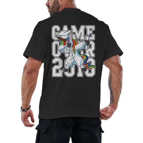 Class Of 2018 Graduation Dabbing Unicorn Shirt Men's Back Print T-Shirt - Best Gift Smart