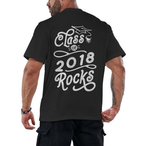 Class Of 2018 Rocks Seniors Graduation 2018 Men's Back Print T-Shirt - Best Gift Smart