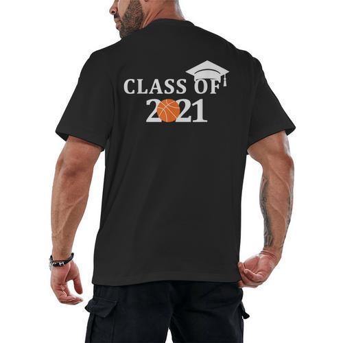 Class Of 2021 Graduation Him Her Basketball Pullover Men's Back Print T-Shirt - Best Gift Smart