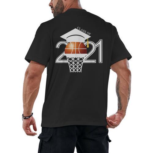 Class 2021 Graduation Senior Basketball Player Men's Back Print T-Shirt - Best Gift Smart