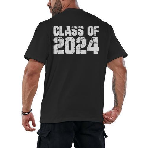 Class Of 2024 High School College Graduation Reunion T-Shirt Men's Back Print T-Shirt - Best Gift Smart