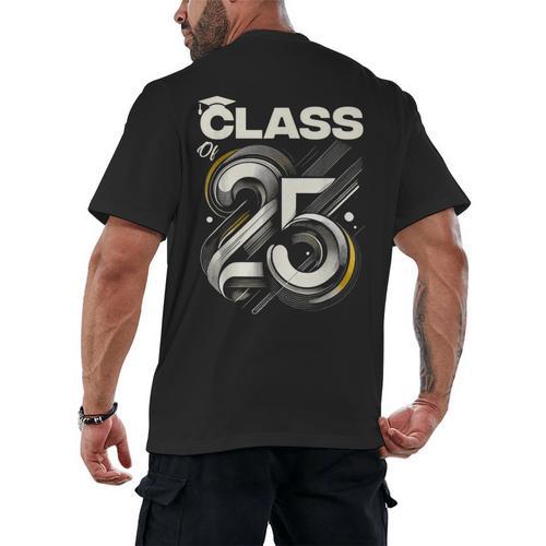 Class Of 2025 Shirt Graduation Senior High School College Men's Back Print T-Shirt - Best Gift Smart