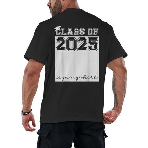 Class Of 2025 Sign My Shirt Senior 2025 Graduation Men's Back Print T-Shirt - Best Gift Smart