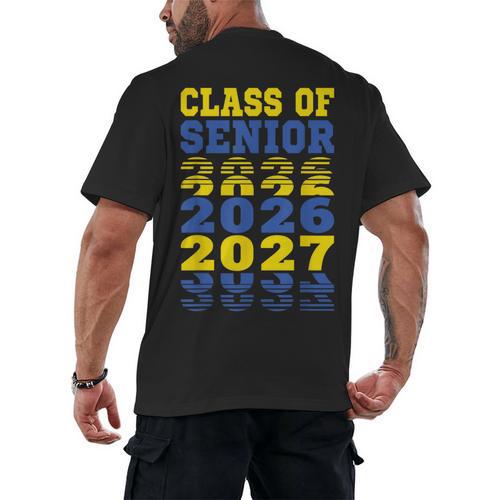 Class Of 2026 2027 Senior Graduation Students Men's Back Print T-Shirt - Best Gift Smart