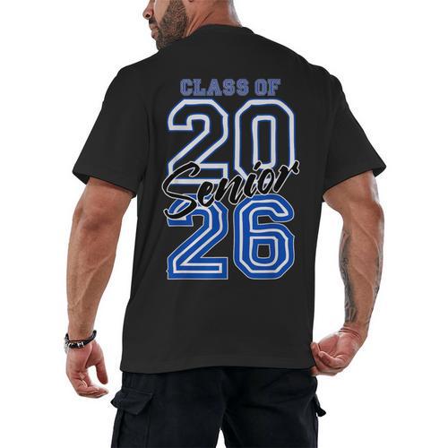Class Of 2026 Senior Graduation High School And College Grad Men's Back Print T-Shirt - Best Gift Smart