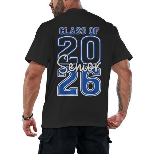 Class Of 2026 Senior Retro Graduation 2026 First Day Vintage Men's Back Print T-Shirt - Best Gift Smart