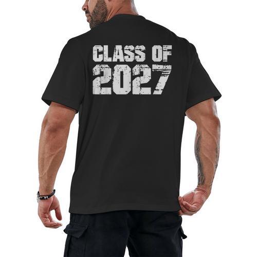 Class Of 2027 High School College Graduation Reunion T-Shirt Men's Back Print T-Shirt - Best Gift Smart
