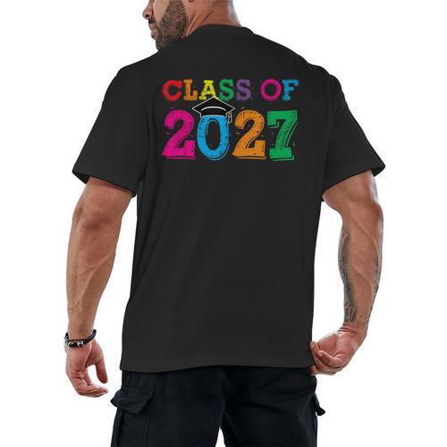 Class Of 2027 Shirt For Boys And Girls Fun 2027 Graduation Men's Back Print T-Shirt - Best Gift Smart