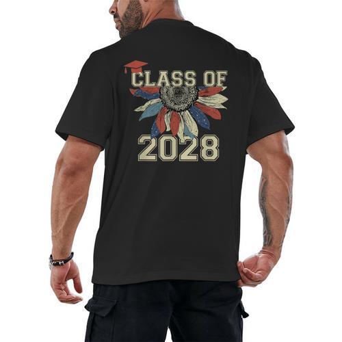 Class Of 2028 High School Graduation Senior 2028 Men's Back Print T-Shirt - Best Gift Smart