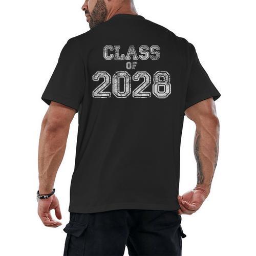 Class Of 2028 Shirt Senior 2028 Graduation Him Her Men's Back Print T-Shirt - Best Gift Smart
