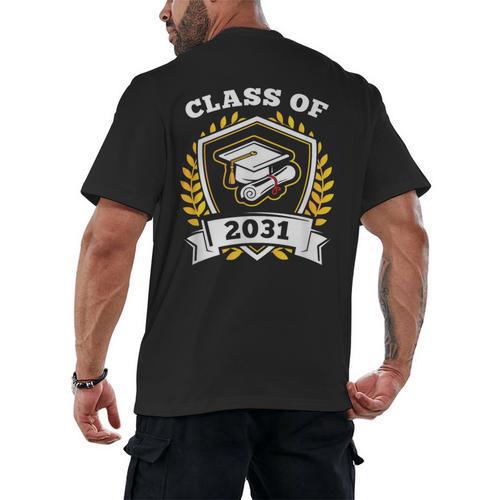 Class Of 2031 Class Of 2031 Graduation T-Shirt Men's Back Print T-Shirt - Best Gift Smart