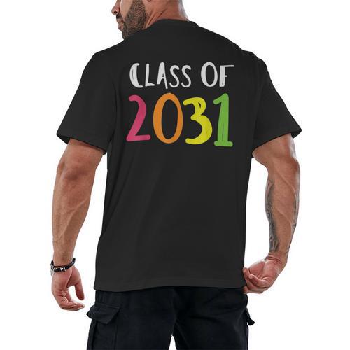 Class Of 2031 Kindergarten Graduation Back To School T-Shirt Men's Back Print T-Shirt - Best Gift Smart