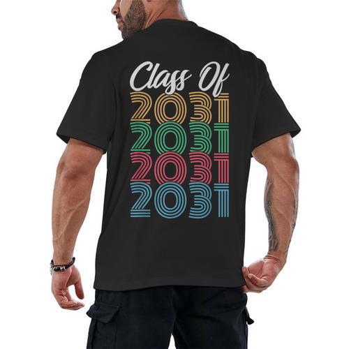 Class Of 2031 Kindergarten Graduation T Shirt Men's Back Print T-Shirt - Best Gift Smart