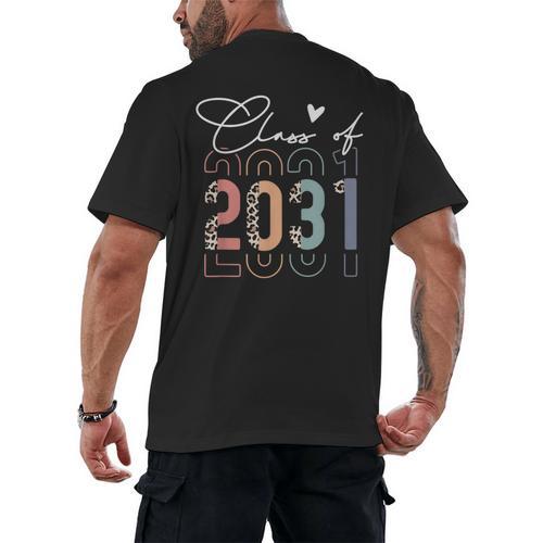 Class Of 2031 School College Retro Graduation Vintage Grad Men's Back Print T-Shirt - Best Gift Smart