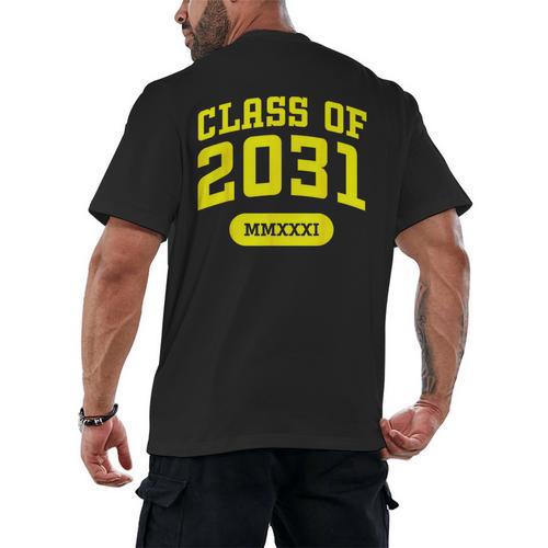 Class Of 2031 Shirts For Kindergarten Photo To Graduation Men's Back Print T-Shirt - Best Gift Smart