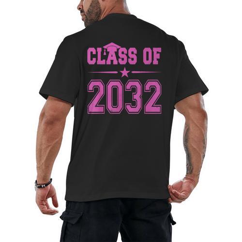 Class Of 2032 Pink Girls Shirt Graduation Men's Back Print T-Shirt - Best Gift Smart