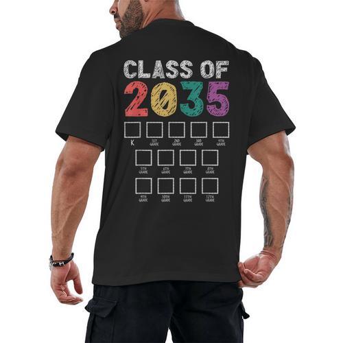 Class Of 2035 Graduation Check List Men's Back Print T-Shirt - Best Gift Smart