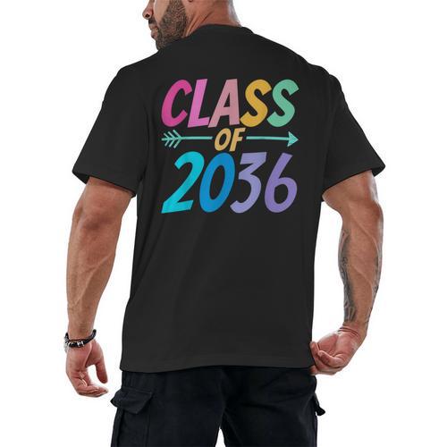 Class Of 2036 First Day Kindergarten Grow With Me Graduation Men's Back Print T-Shirt - Best Gift Smart