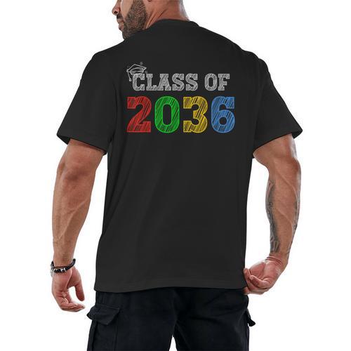 Class Of 2036 Grow With Me Graduation First Day Of School Men's Back Print T-Shirt - Best Gift Smart