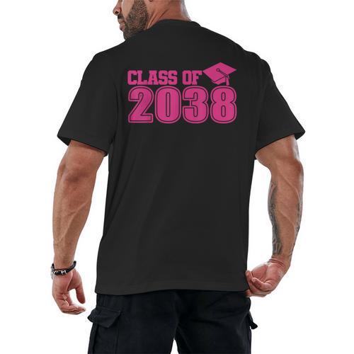 Class Of 2038 Pink Girls Growing Up School Memory Graduation Men's Back Print T-Shirt - Best Gift Smart