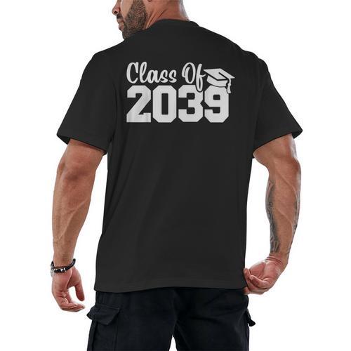 Class Of 2039 Senior 2039 Kindergarten To Graduation Men's Back Print T-Shirt - Best Gift Smart