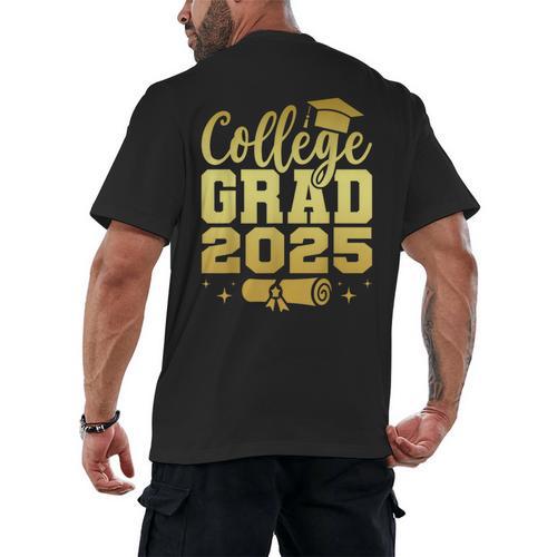 College Grad Class Of 2025 Senior Graduate Graduation Men's Back Print T-Shirt - Best Gift Smart