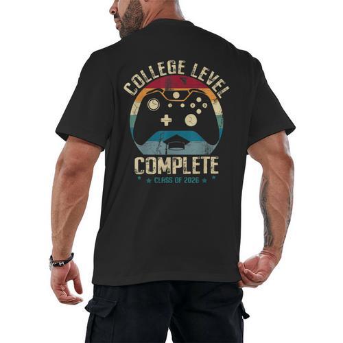 College Level Complete Class Of 2026 Gamer Graduation Grad Men's Back Print T-Shirt - Best Gift Smart