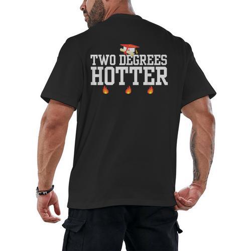 College Masters Degree Graduation Two Degrees Hotter Men's Back Print T-Shirt - Best Gift Smart