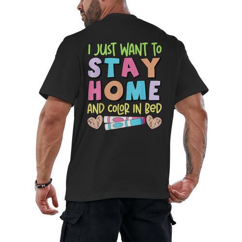 Color In Bed Coloring Book Lover Humor Therapy Marker Men's Back Print T-Shirt - Bookorys