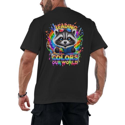 Color Our World 2026 Reading Book Men's Back Print T-Shirt - Bookorys