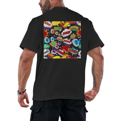 Comic Book Pop Art Modern Fun Men's Back Print T-Shirt - Bookorys DE