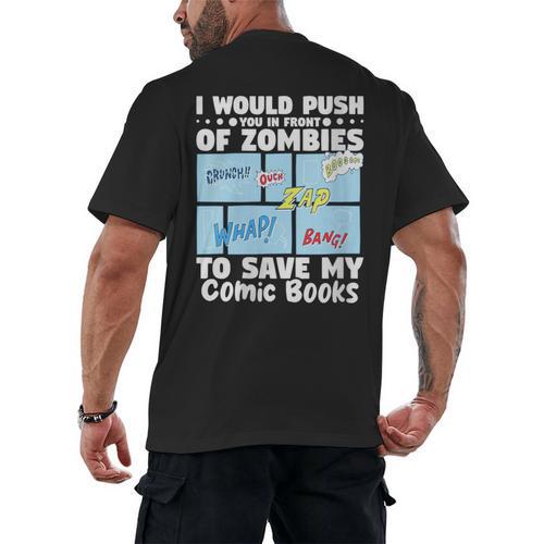 Comics Collecting Book Collector Guide Comics Lover Men's Back Print T-Shirt - Bookorys CA