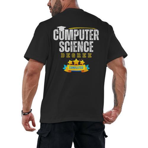 Computer Science Degree Graduation Senior Celebration Grad Men's Back Print T-Shirt - Best Gift Smart