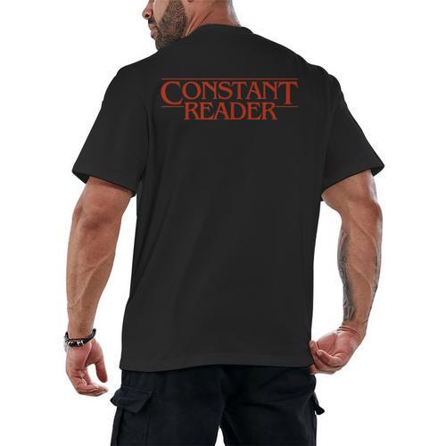 Constant Reader Fan Of Horror Suspense Books Bibliophile Men's Back Print T-Shirt - Bookorys DE